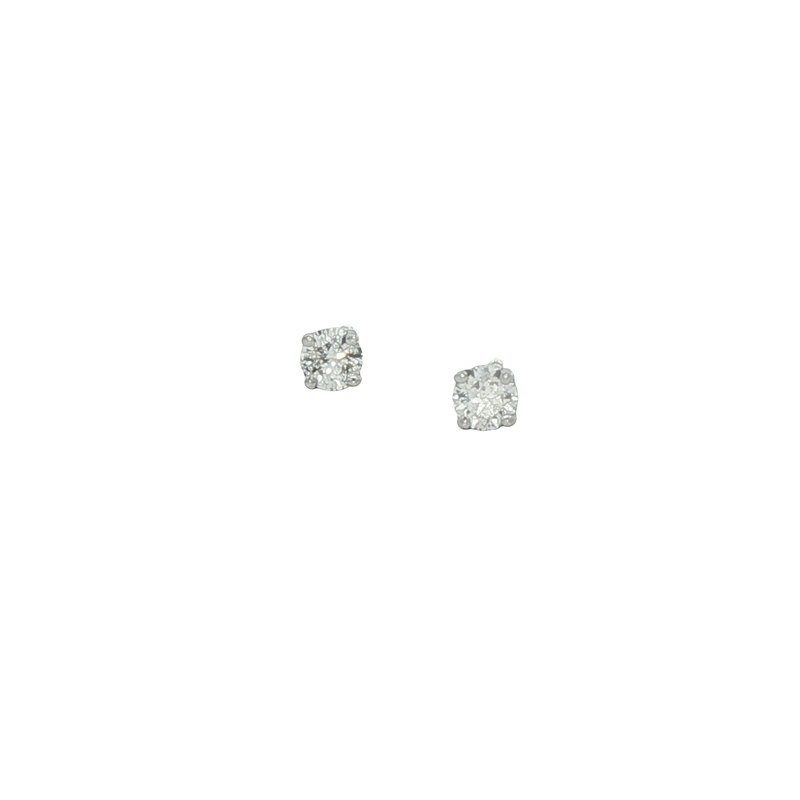 14k White Gold Diamond Stud Earrings