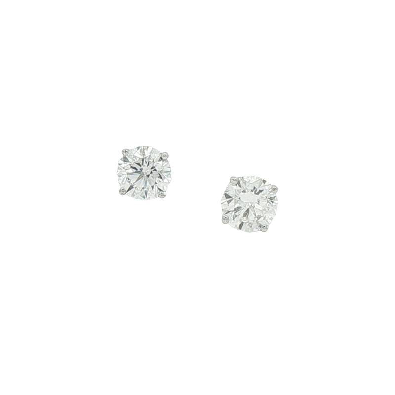 14k White Gold Diamond Stud Earrings