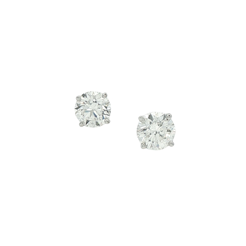 14k White Gold Diamond Stud Earrings