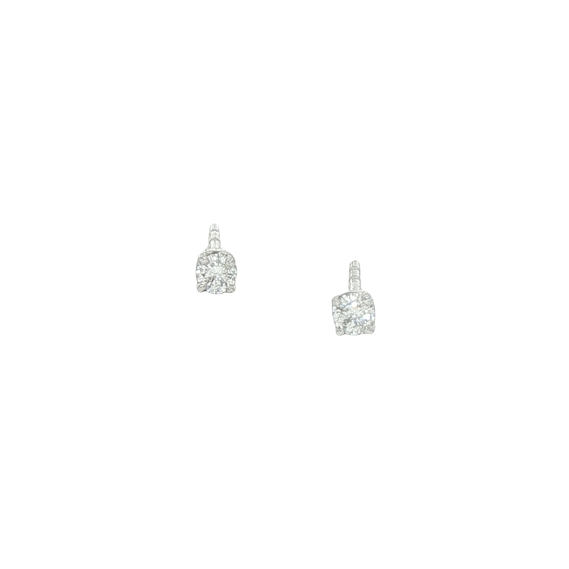14k White Gold Diamond Stud Earrings