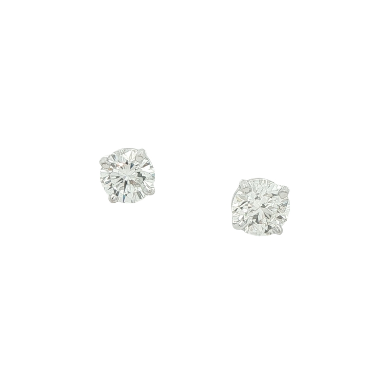 14k White Gold Diamond Stud Earrings