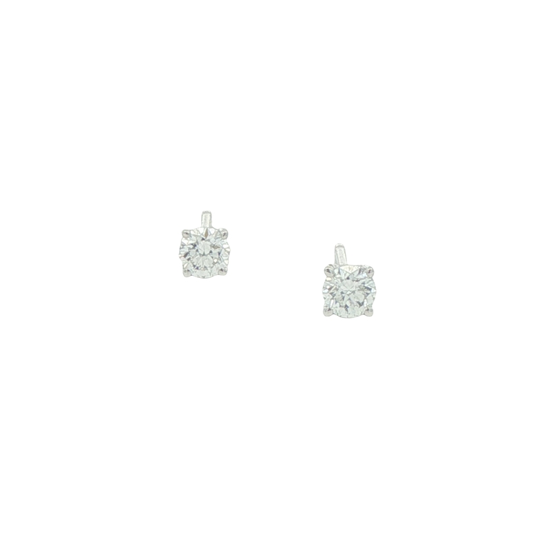 14k White Gold Diamond Studs