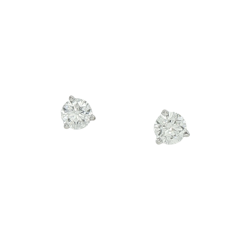 14k White Gold Diamond Stud Earrings