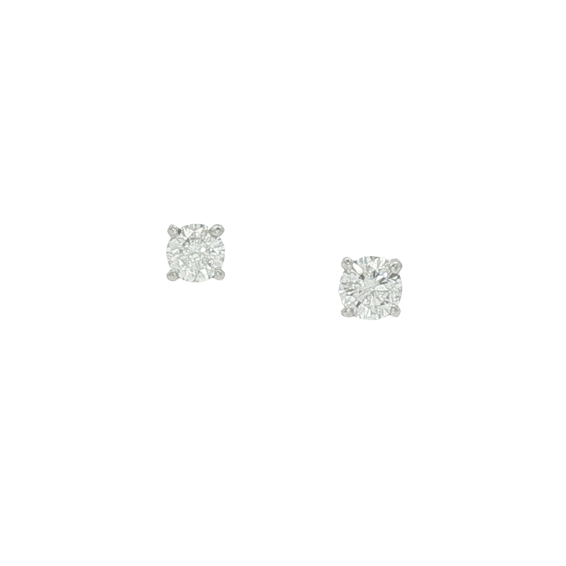14k White Gold Diamond Stud Earrings