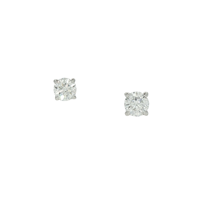 14k White Gold Diamond Stud Earrings