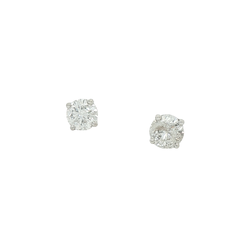 14k White Gold Diamond Stud Earrings