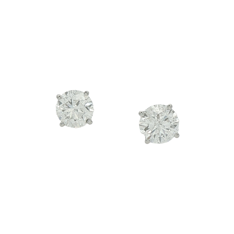 14k White Gold Diamond Stud Earrings