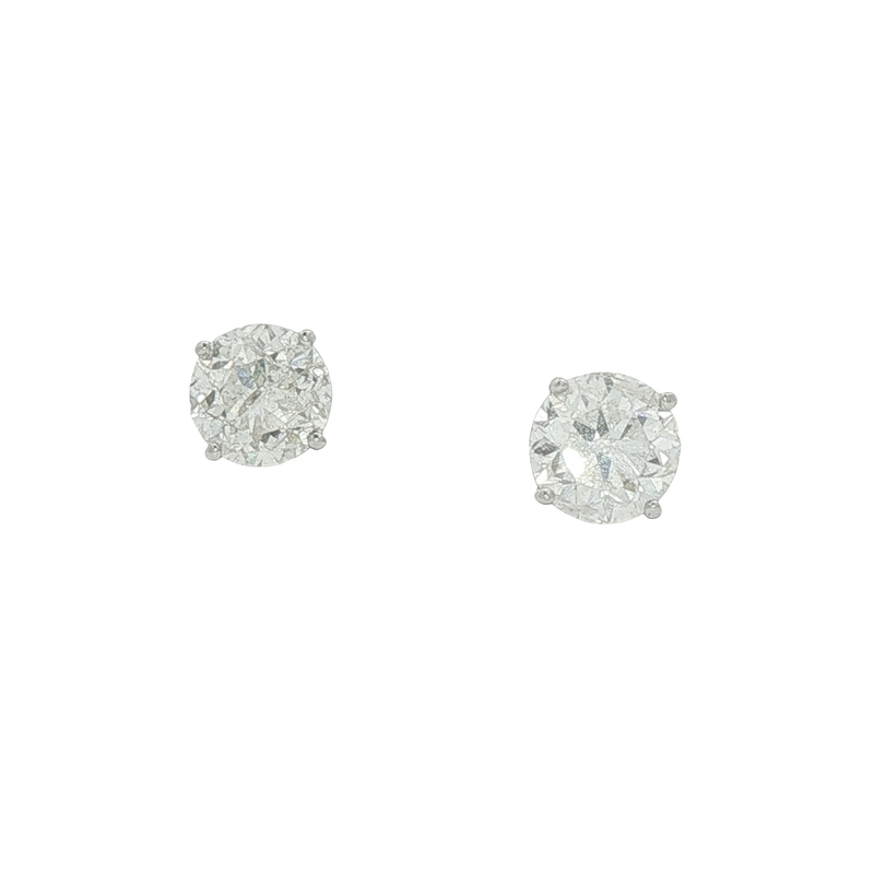14k White Gold Diamond Stud Earrings