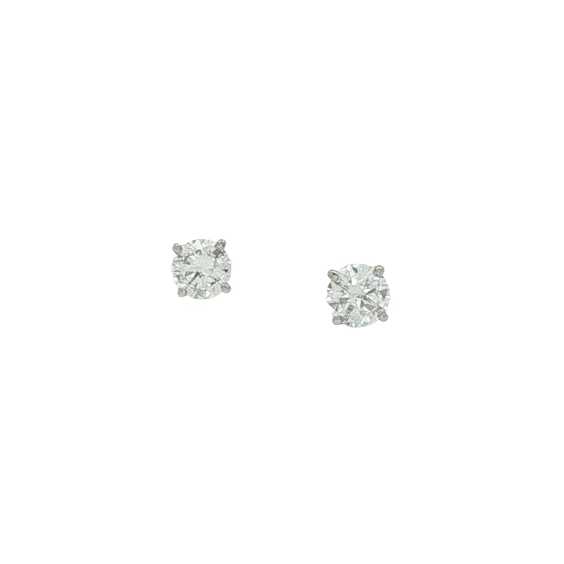 14k White Gold Diamond Stud Earrings