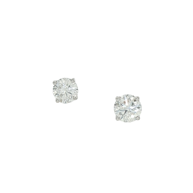 14k White Gold Diamond Stud Earrings