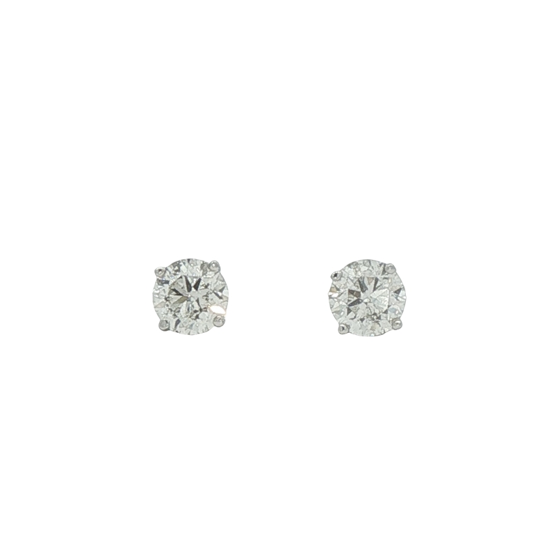 14k Yellow Gold Diamond Stud Earrings