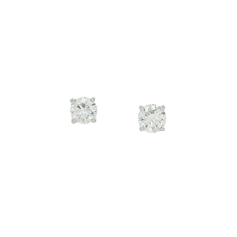 14k White Gold Diamond Studs