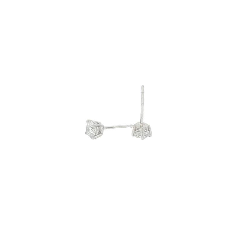 14k White Gold Diamond Stud Earrings