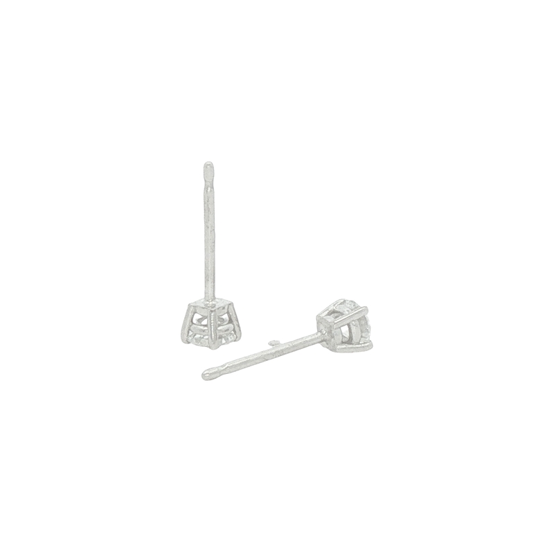 14k White Gold Diamond Stud Earrings