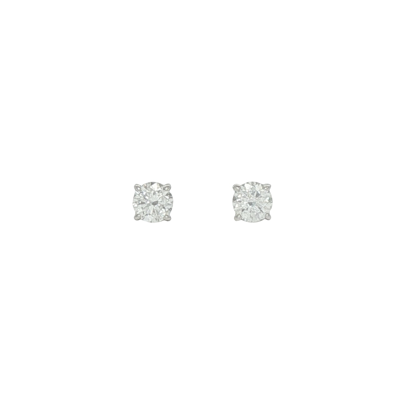 14k White Gold Diamond Stud Earrings