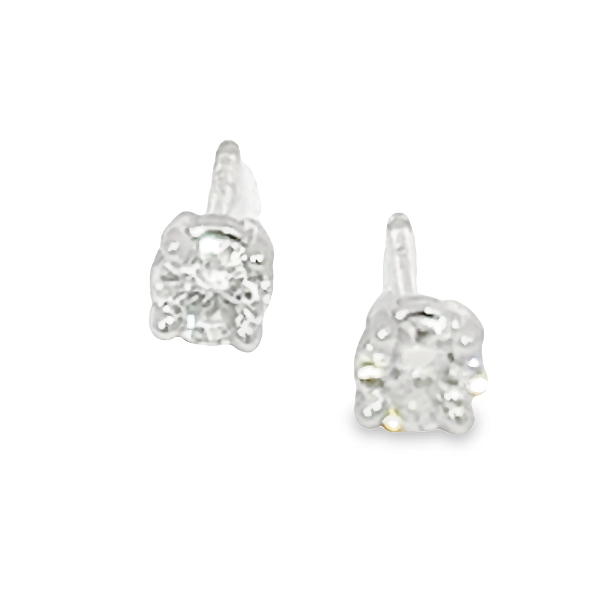 14k White Gold Diamond Stud Earrings