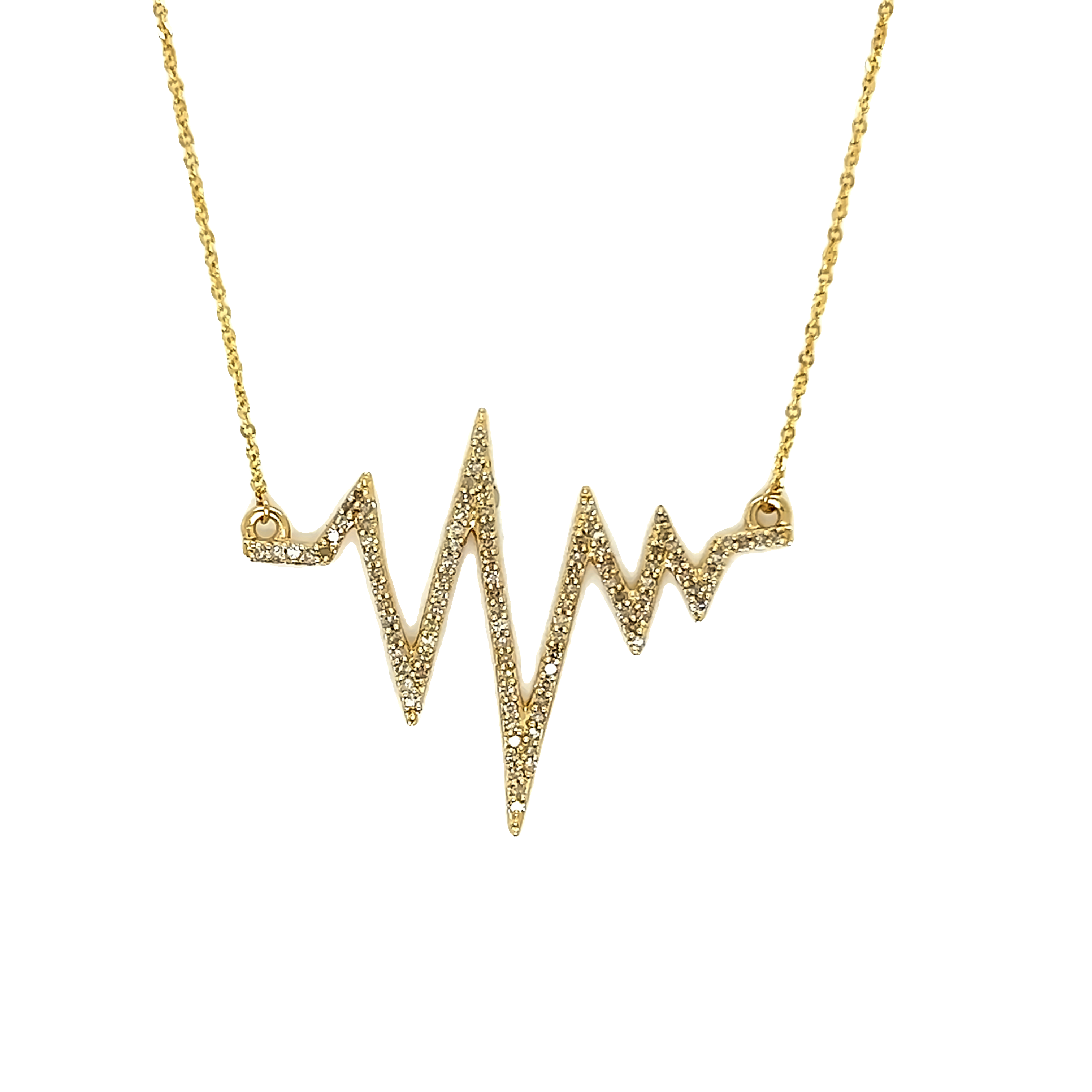Yellow 14 Karat Free Form Pendant With 103=0.33Tw Single Cut G SI Diamonds