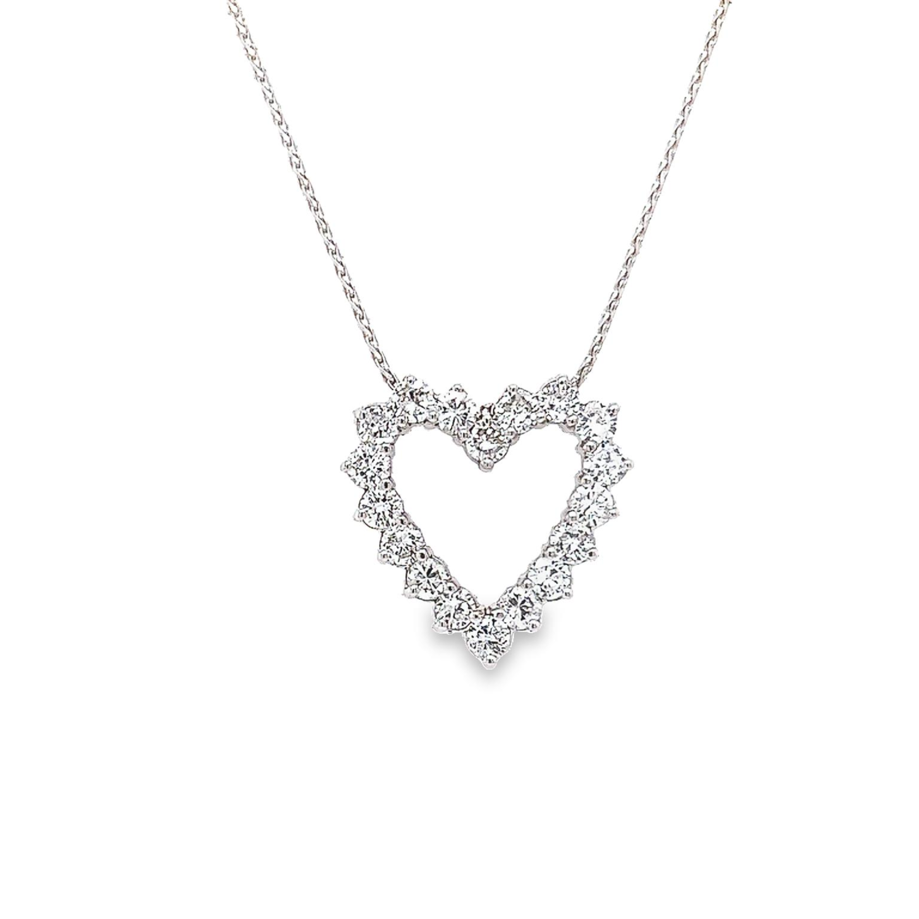 14k Gold Diamond Heart Pendant Necklace