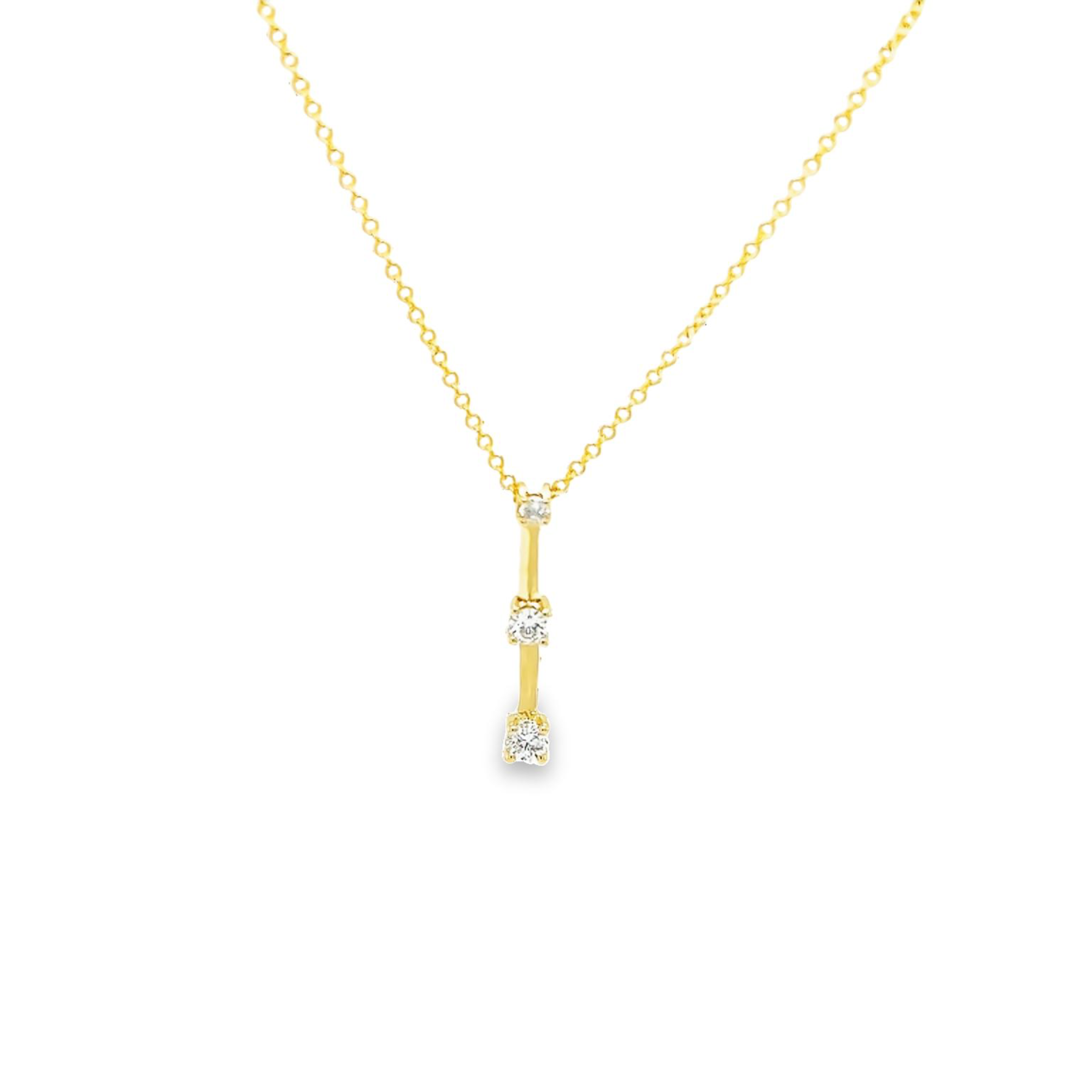 14k Gold Diamond Drop Pendant Necklace