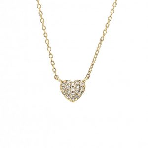 14k Gold Diamond Heart Pendant