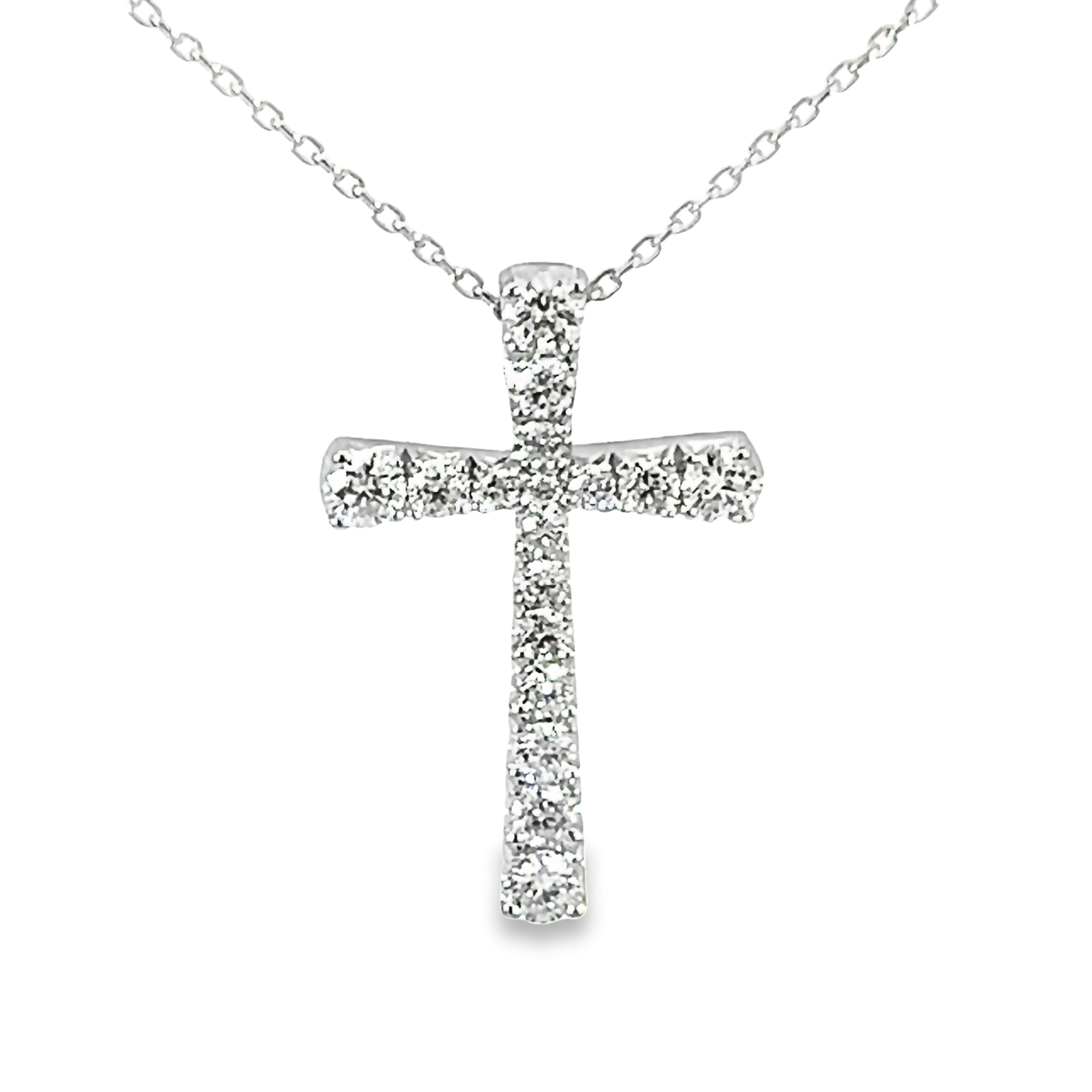 14k Gold Diamond Cross Pendant Necklace