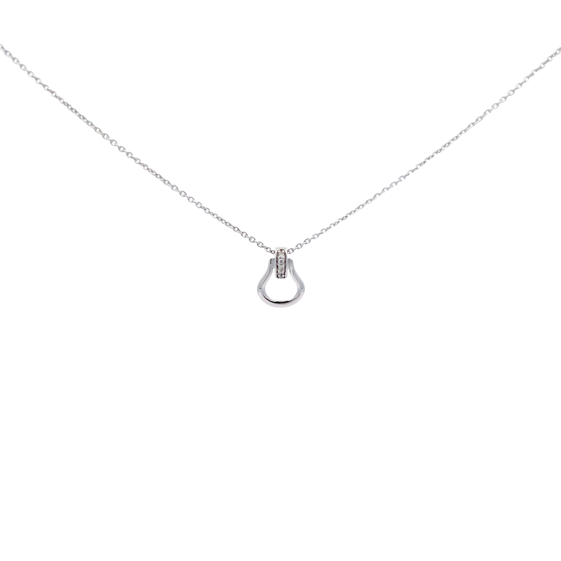14 Karat white gold zipper pendant with 5=0.03 total weight round brilliant G SI Diamonds