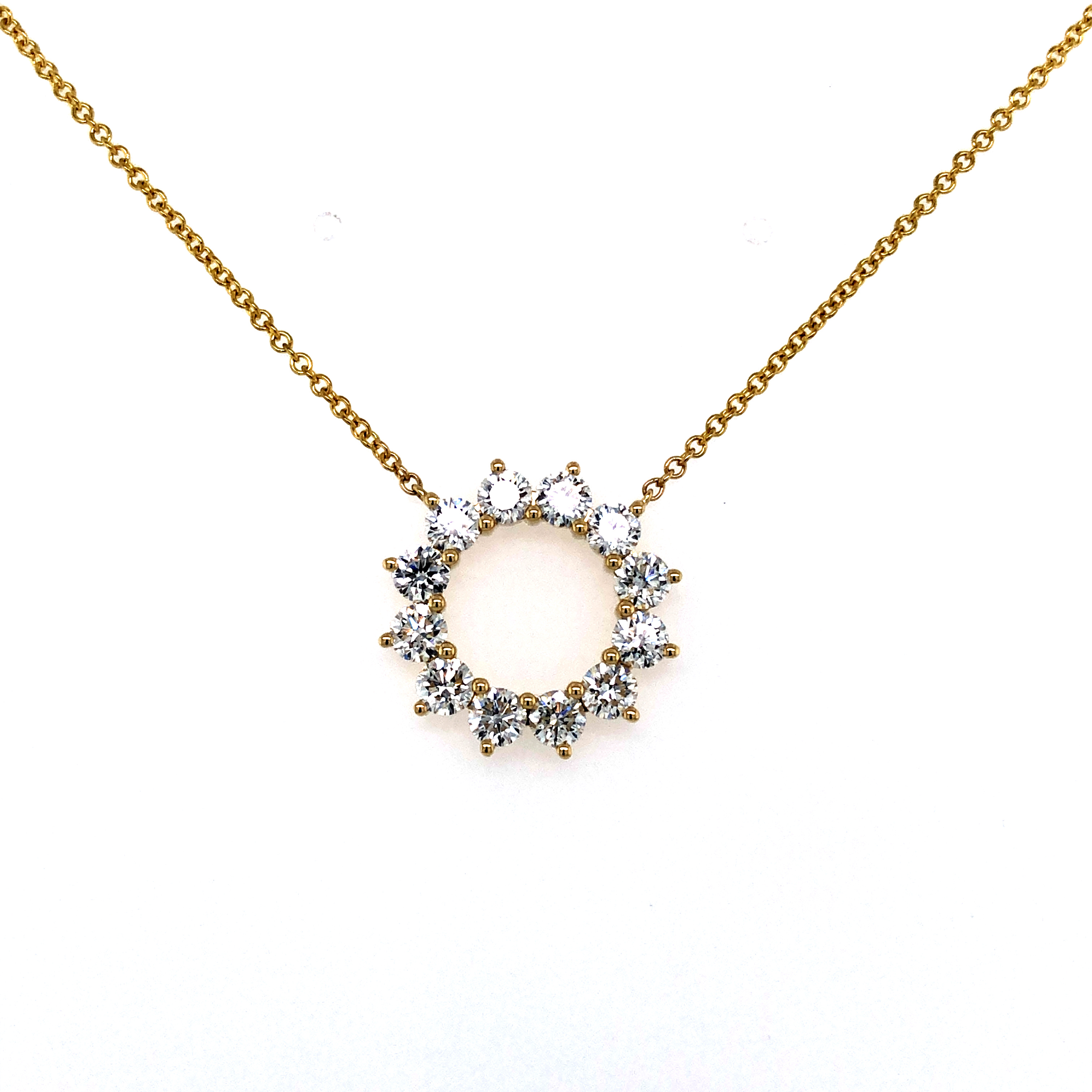14k Yellow Gold Diamond Pendant Necklace