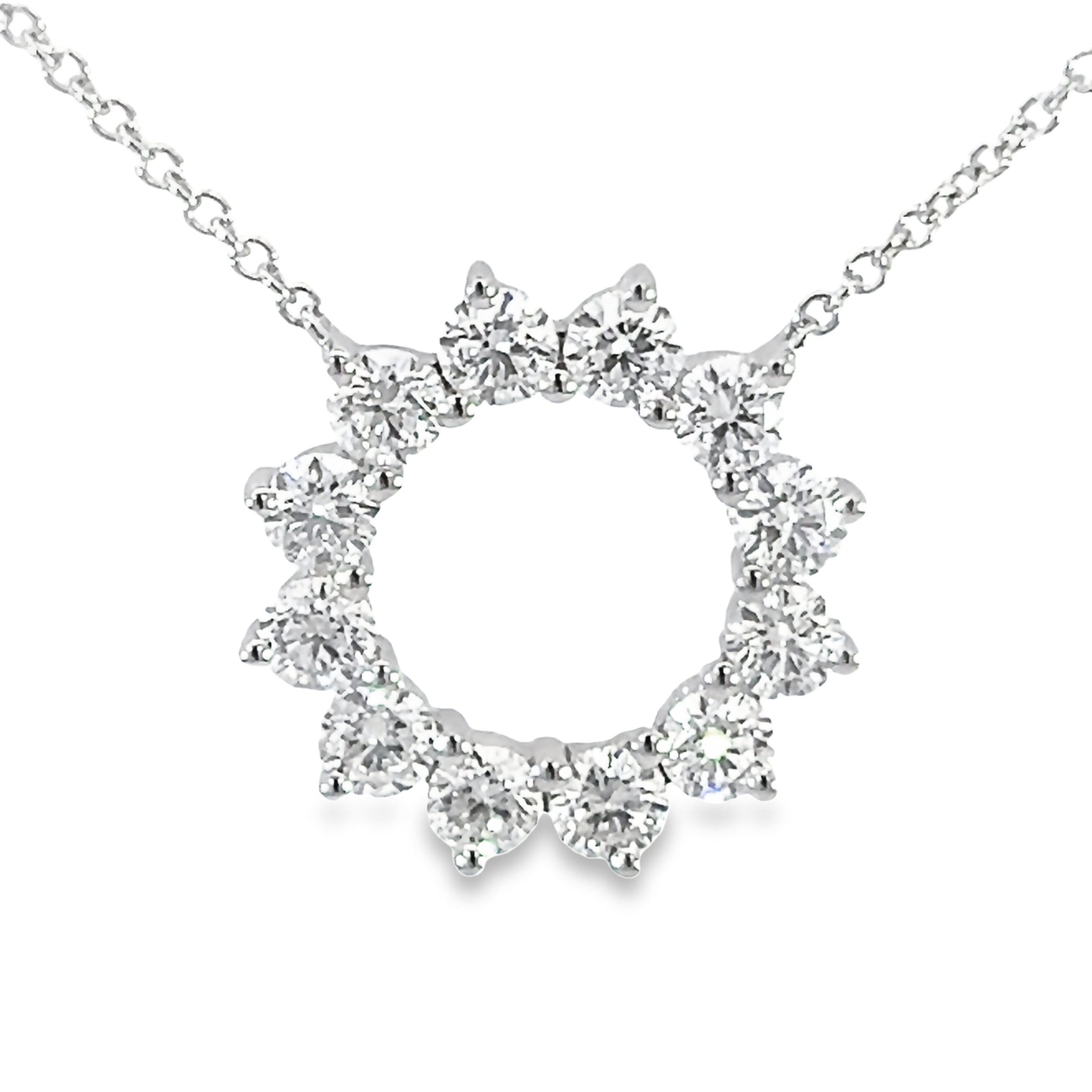 14k White Gold Diamond Pendant Necklace