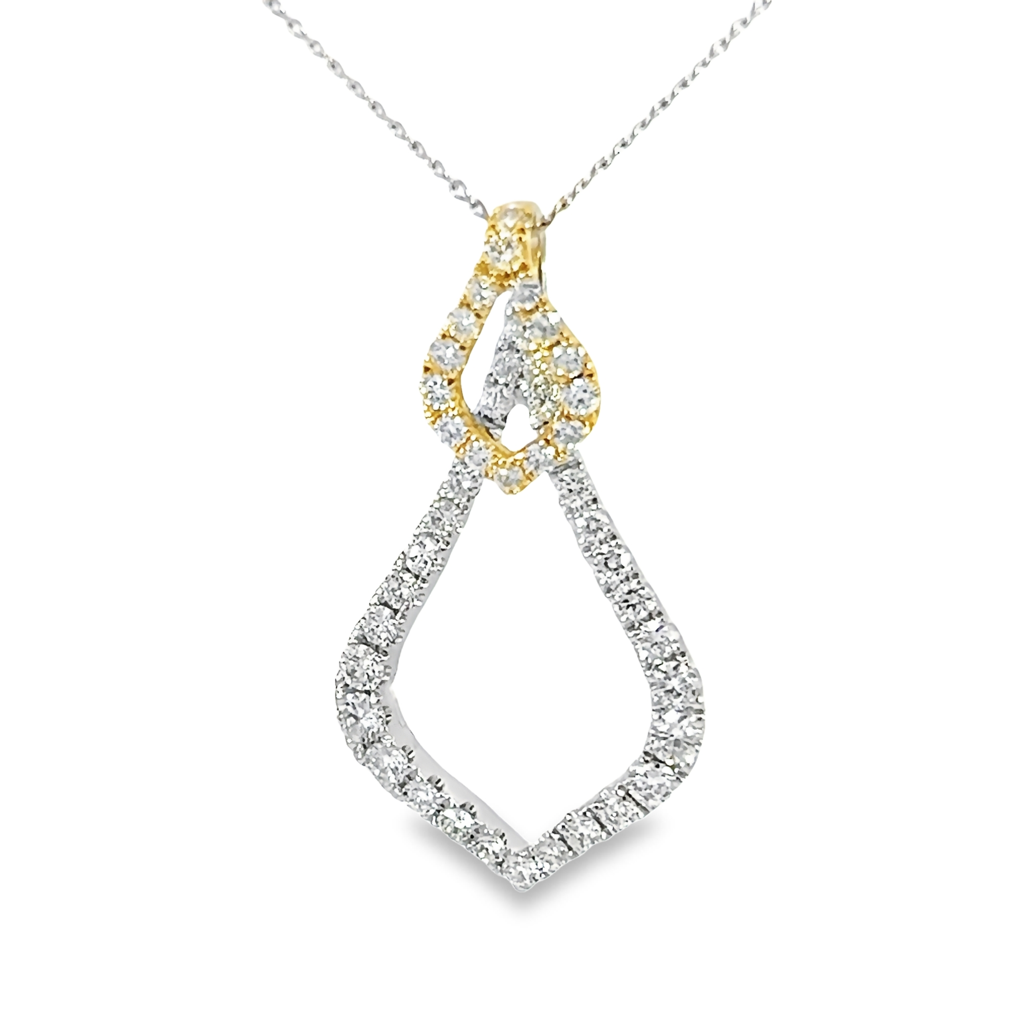 14k Two-toned Gold Diamond Pendant