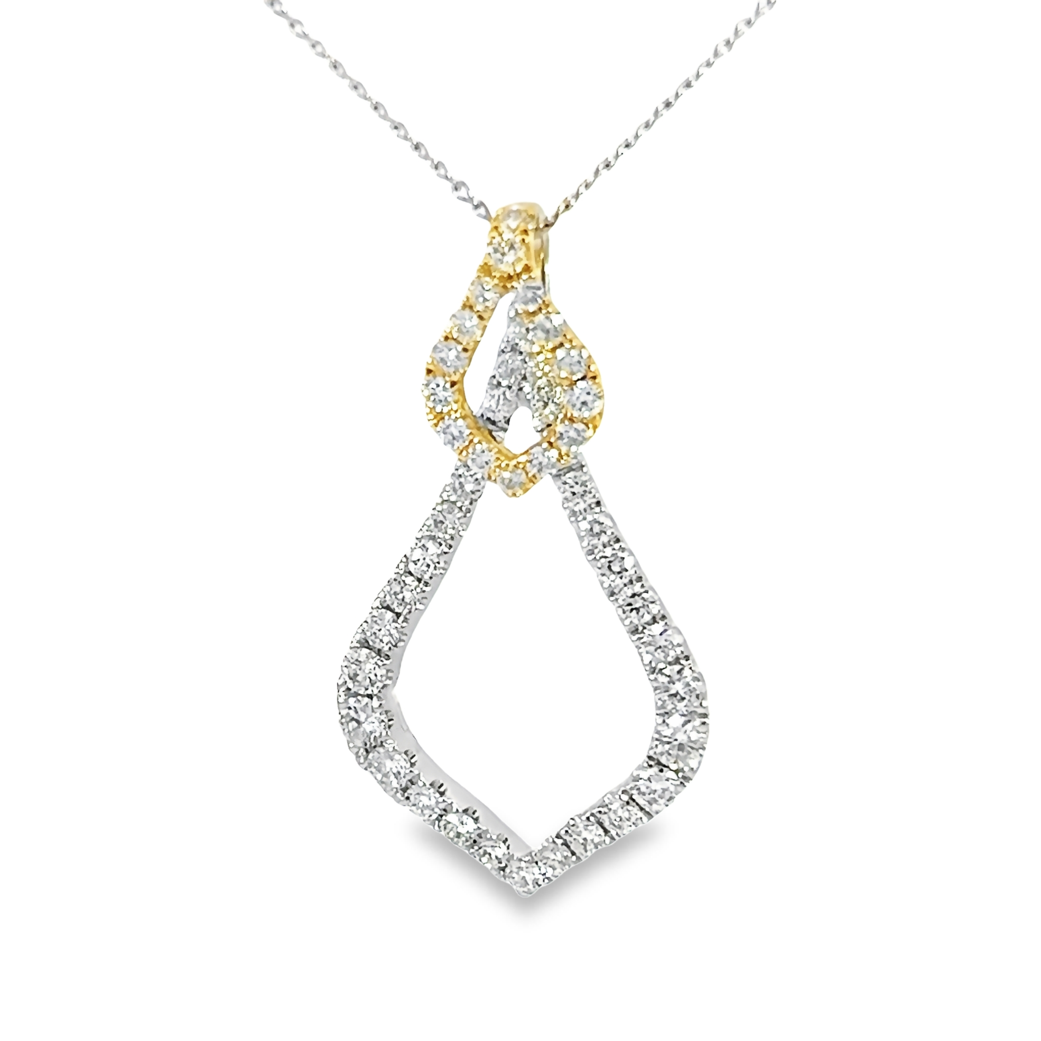 14k Two-toned Gold Diamond Pendant - 001-160-01484