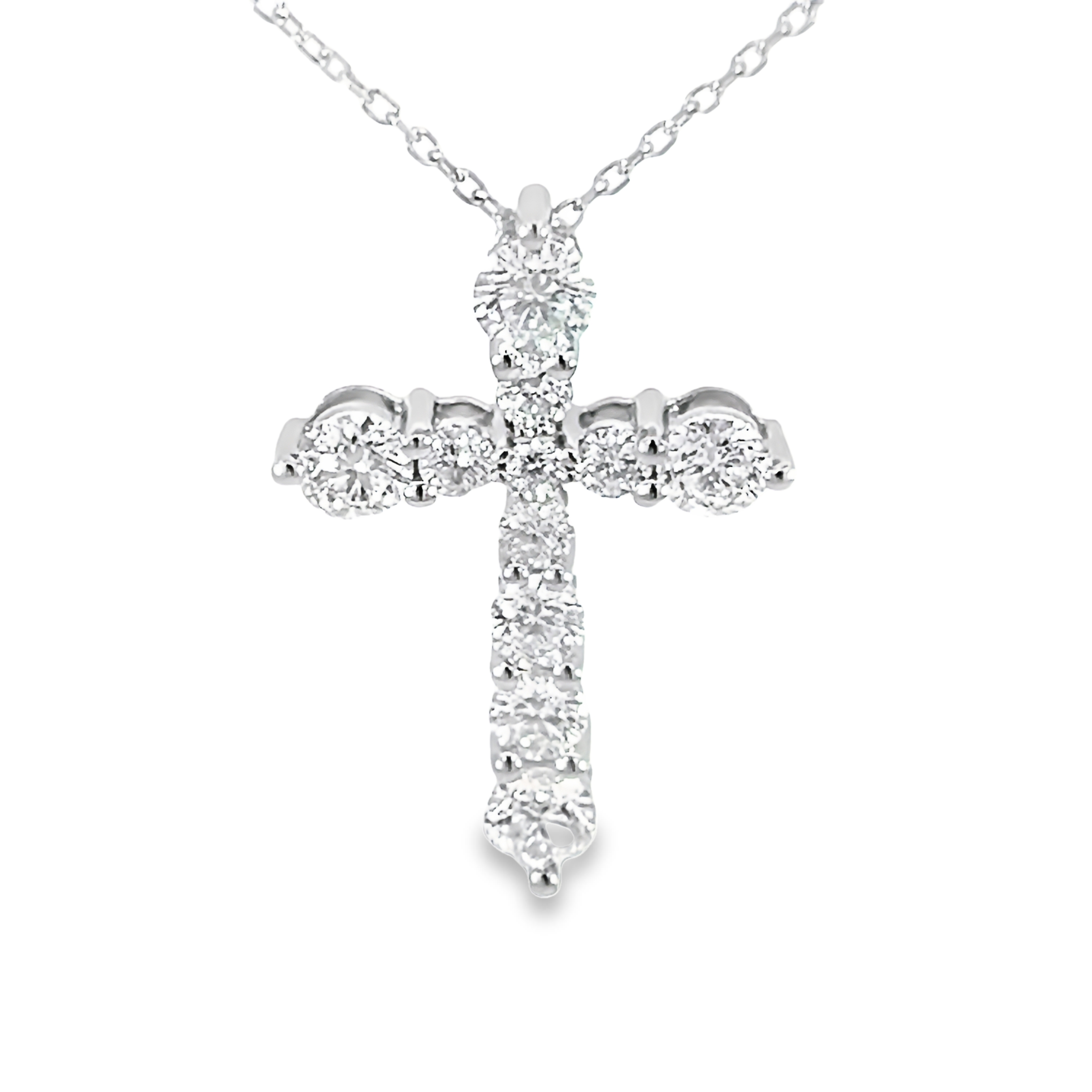 14k Gold Diamond Cross Pendant Necklace
