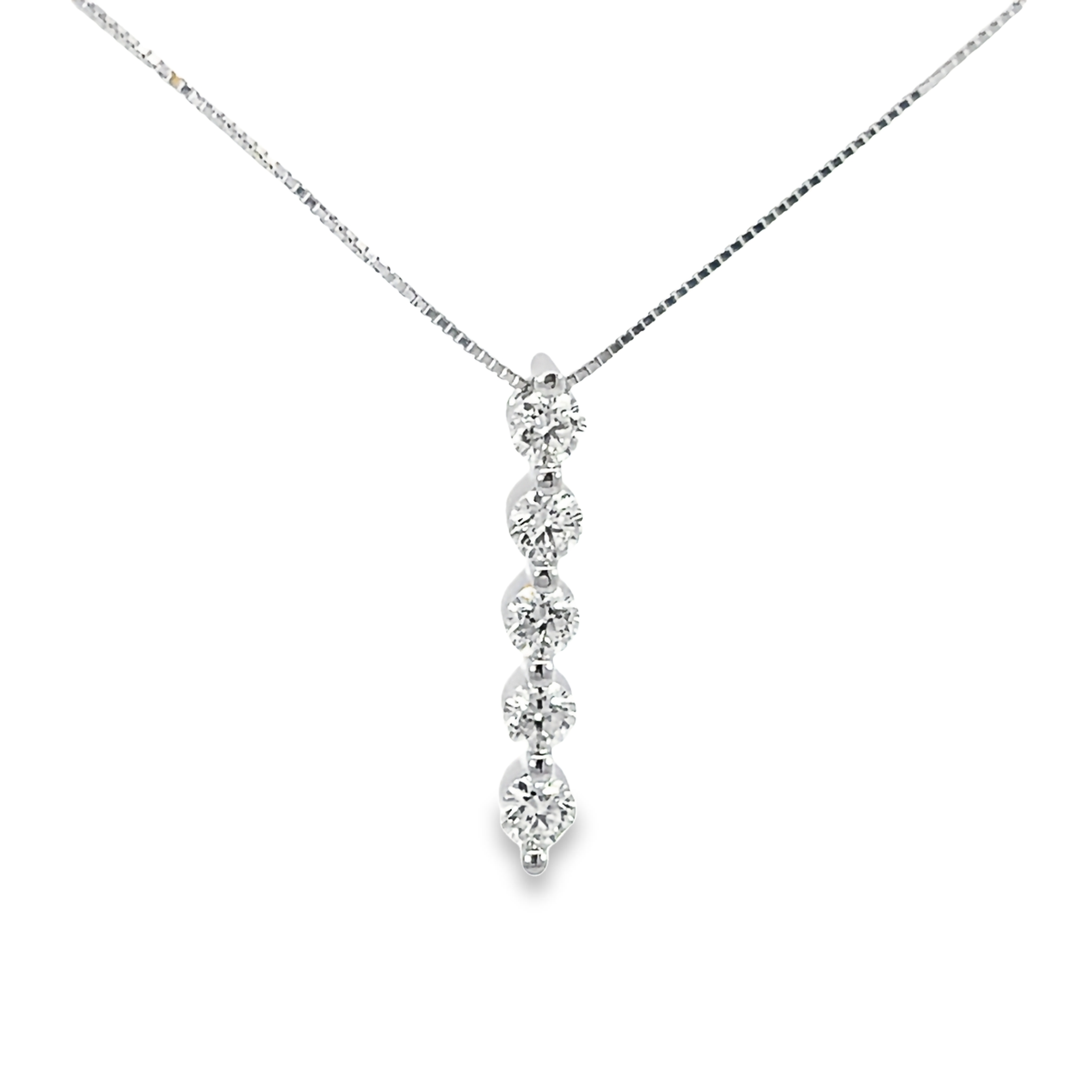 18k White Gold Drop Pendant Necklace