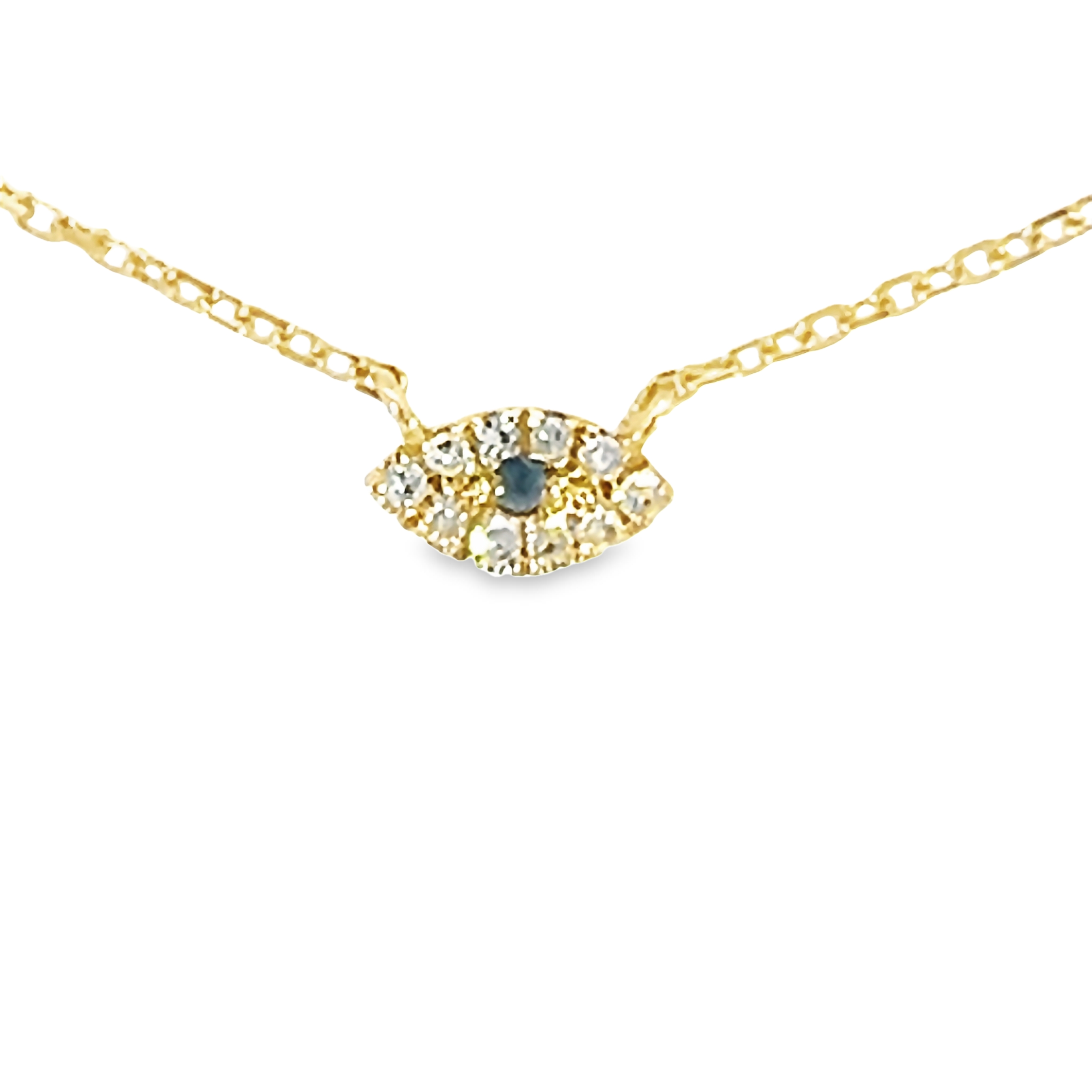 14k Yellow Gold Mini Evil Eye Pendant