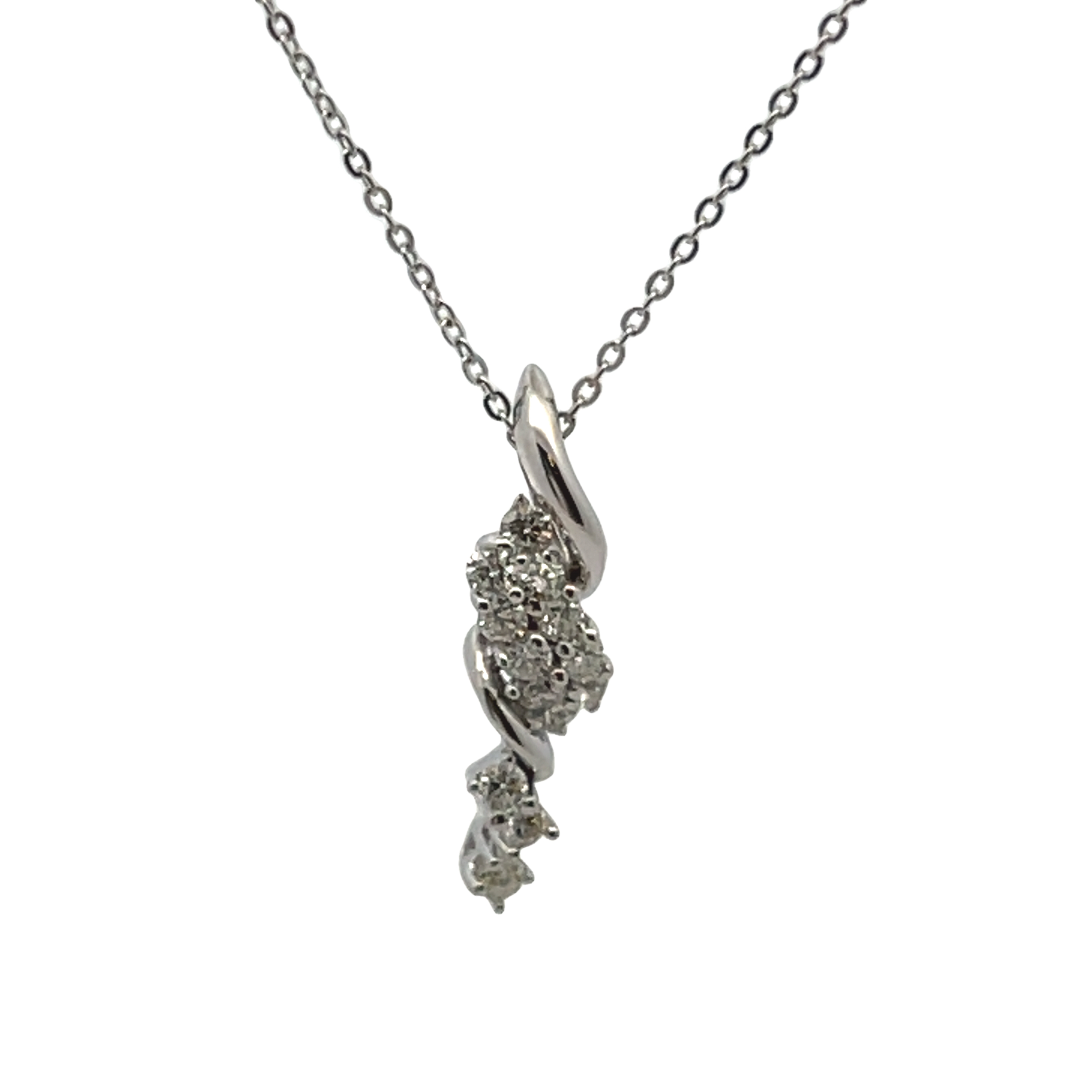 14k White Gold Diamond Pendant