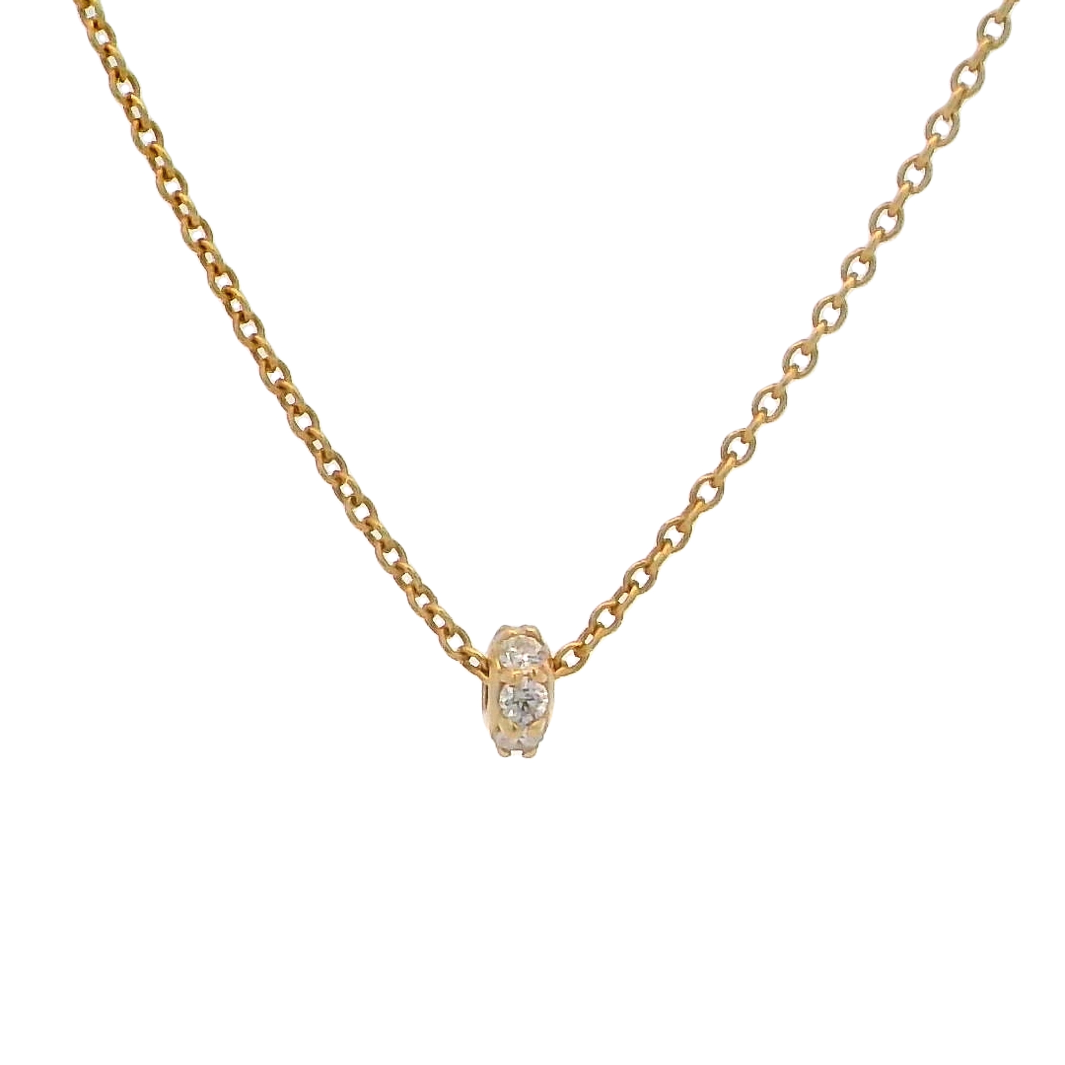14k Yellow Gold Diamond Circle Pendant