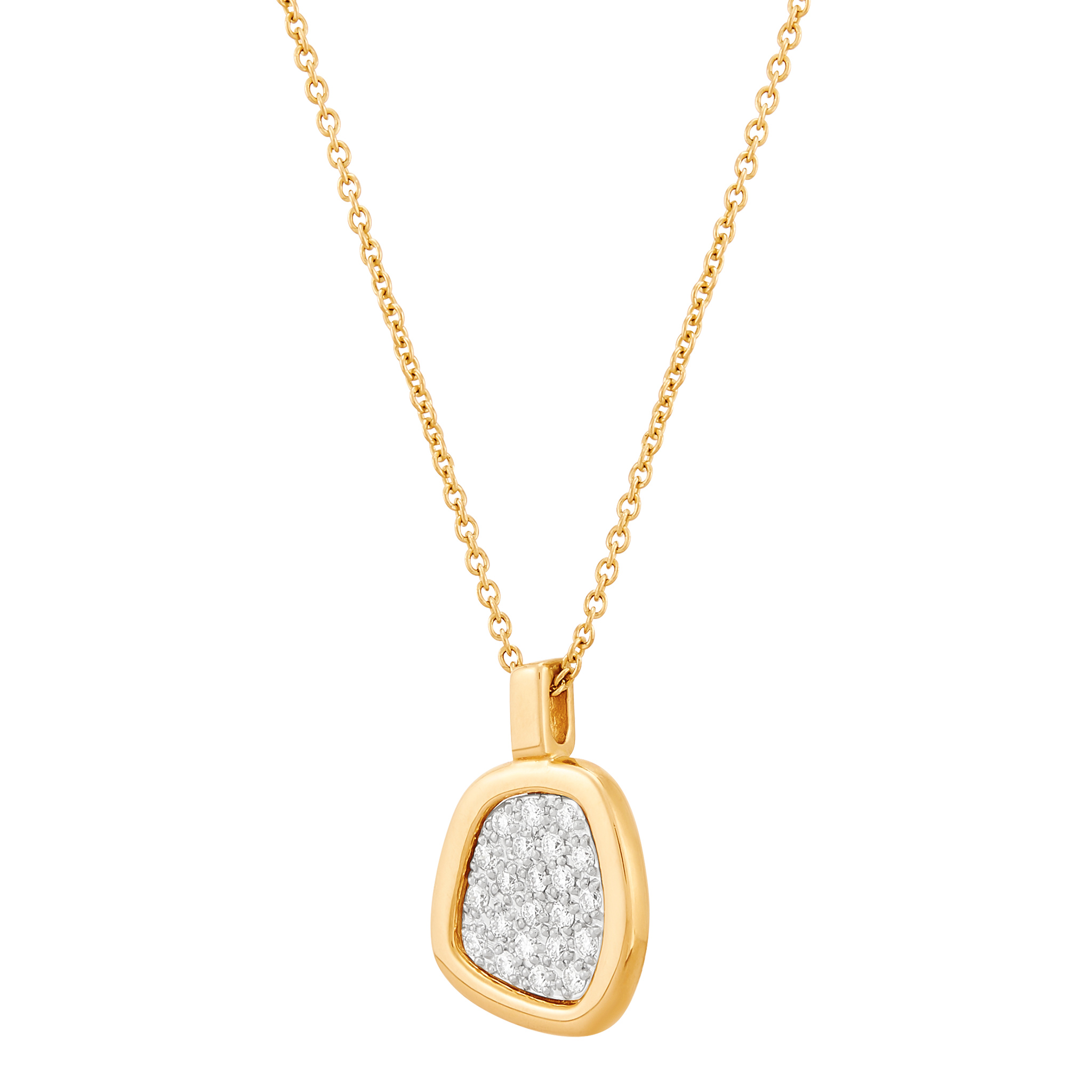 14k Yellow Gold Diamond Pendant Necklace