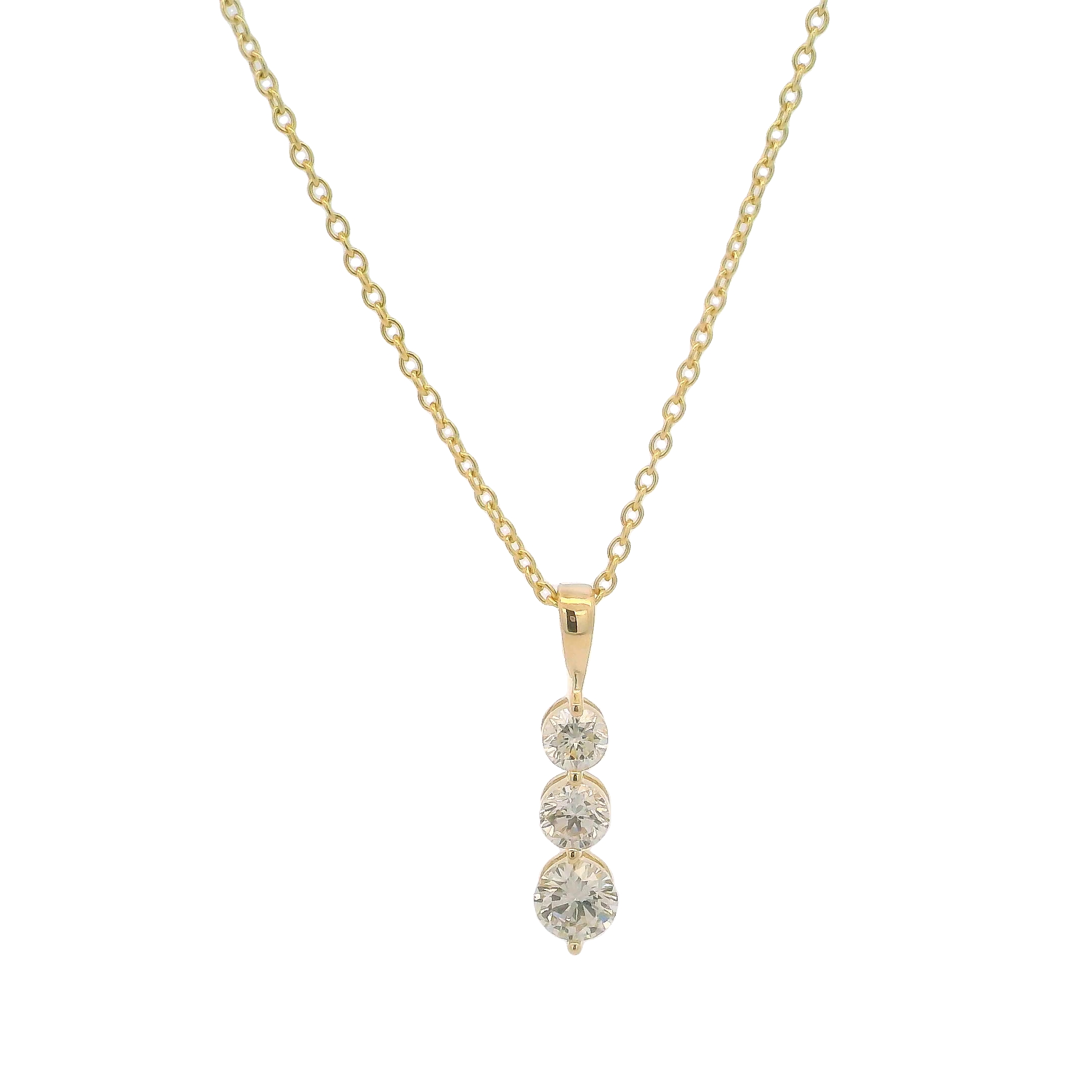 14k Yellow Gold Diamond Drop Pendant
