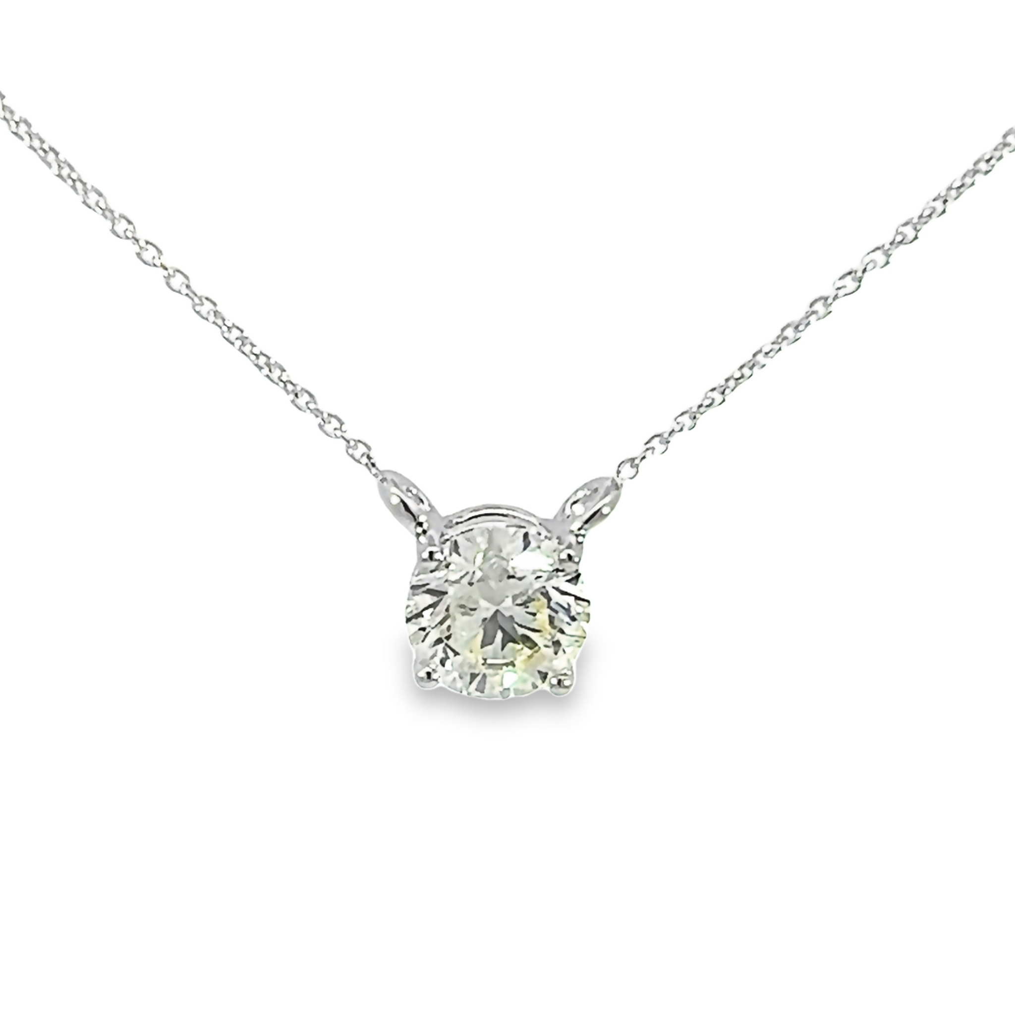 14k Gold Diamond Solitaire Pendant Necklace