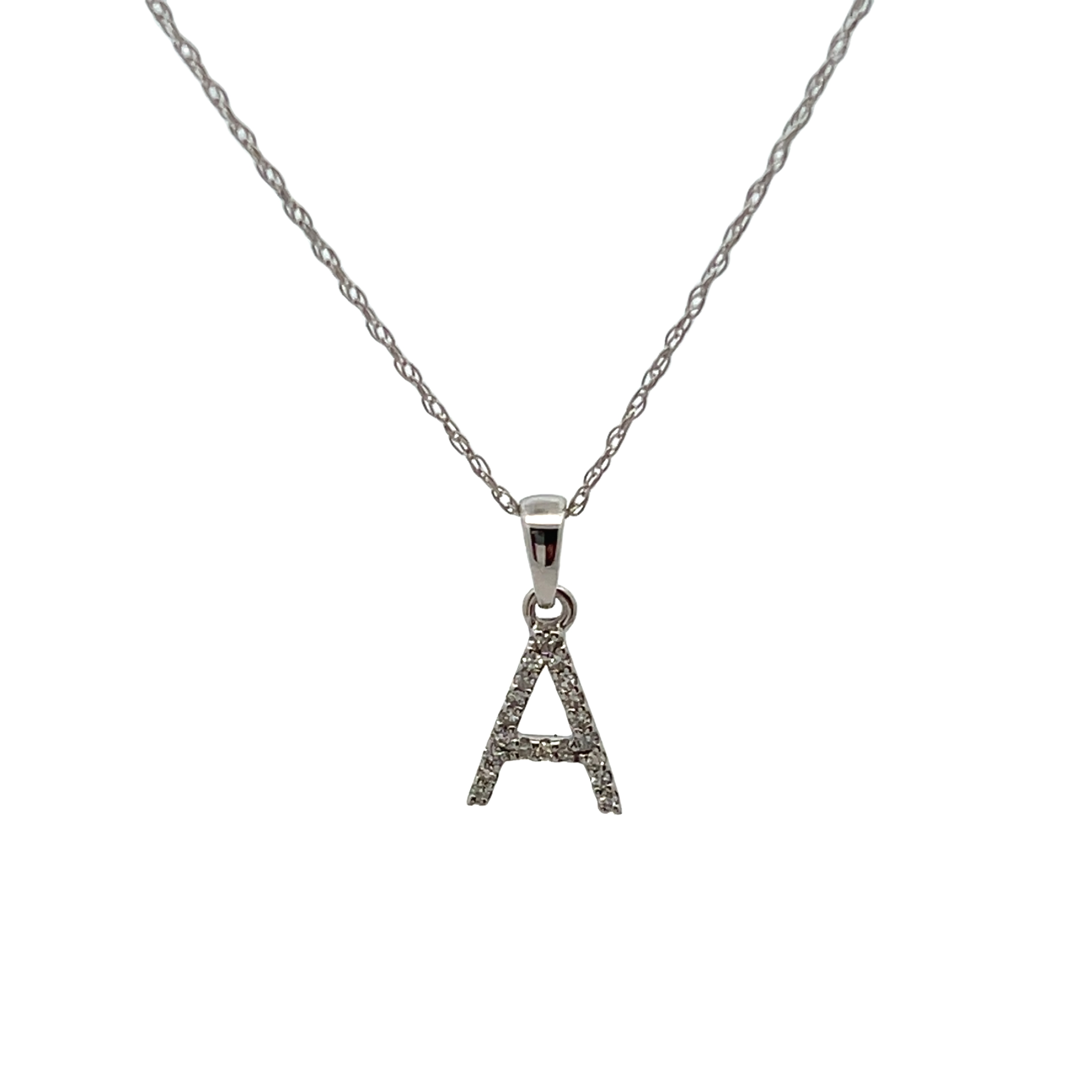 14k White Gold Letter 