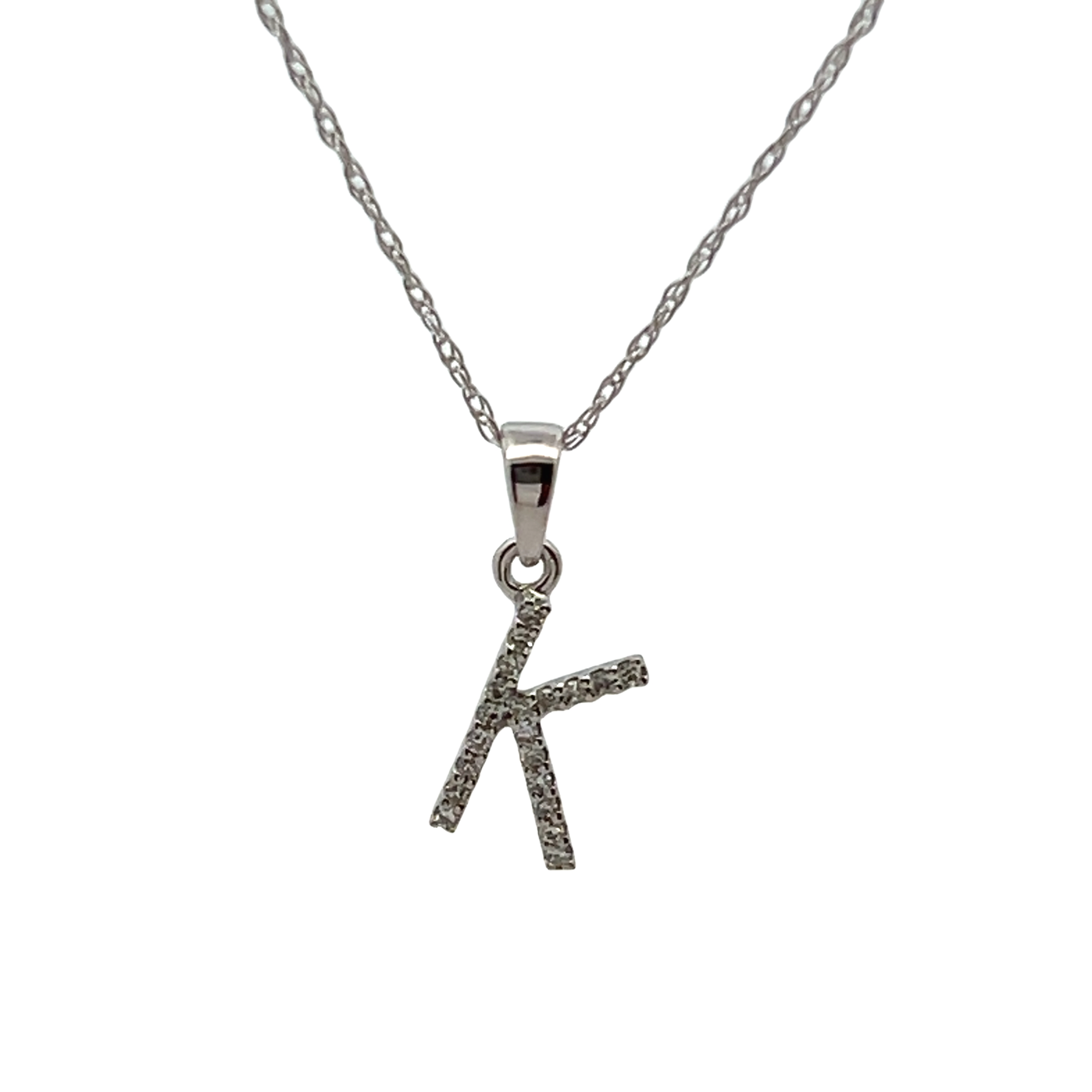 14k White Gold Letter 