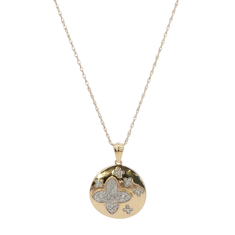 14k Yellow Gold Diamond Pendant