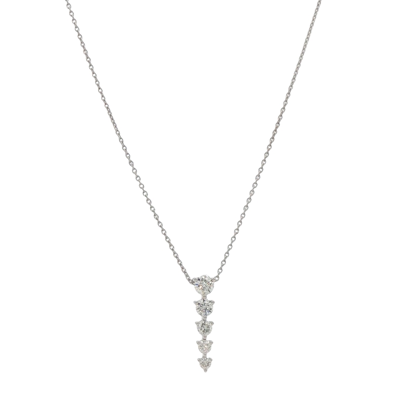 14k White Gold Diamond Drop Pendant