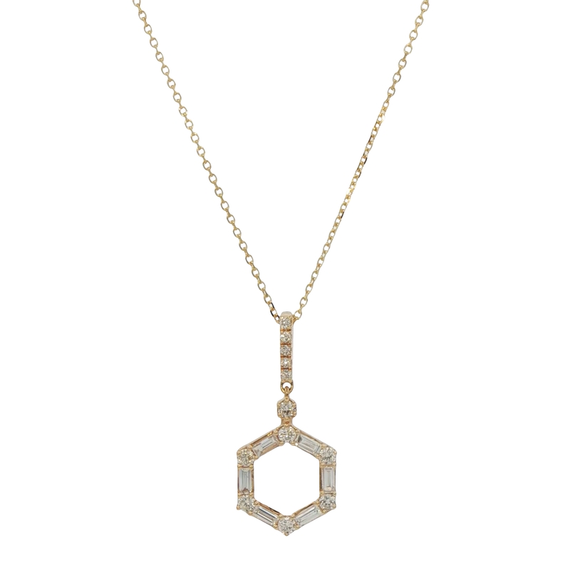 14k Yellow Gold Diamond Pendant