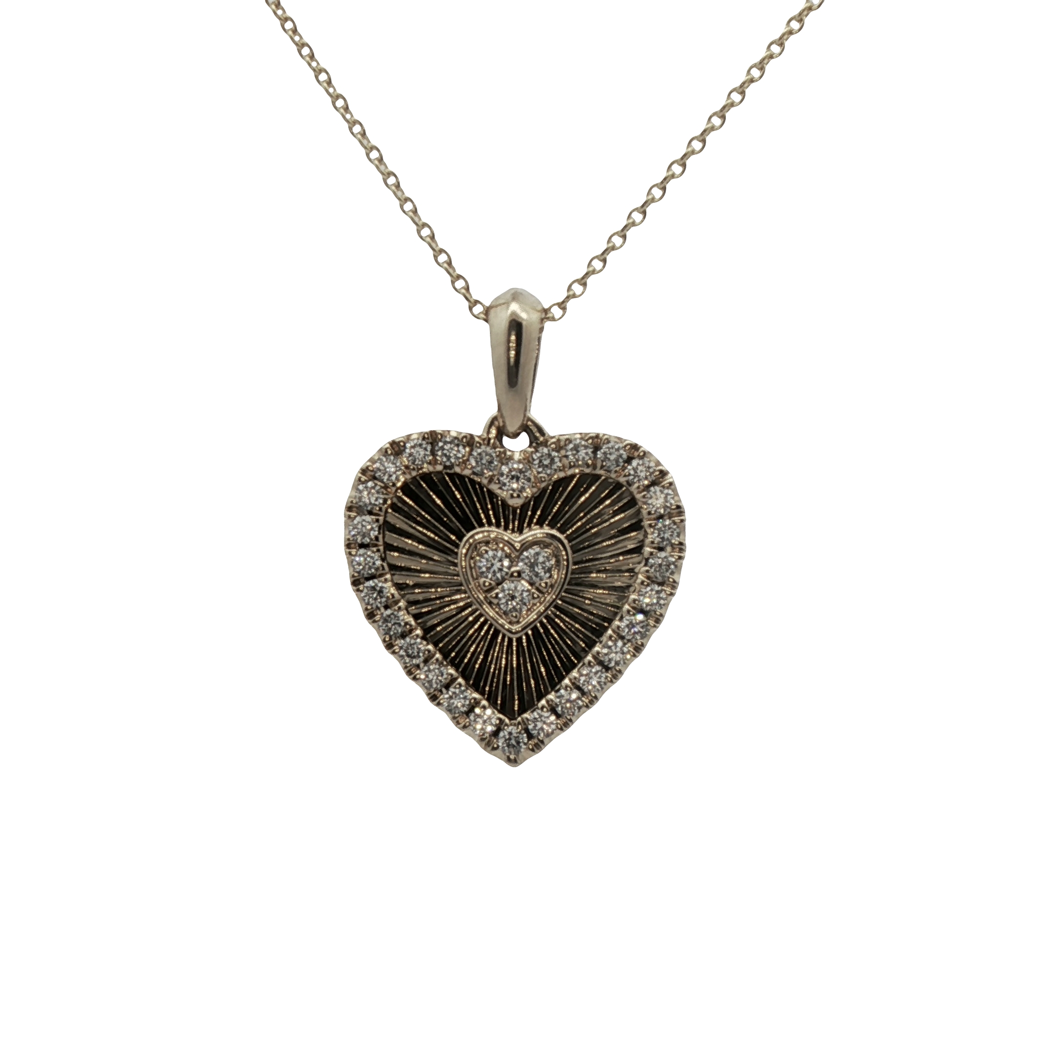 14k Yellow Gold Diamond Heart Pendant