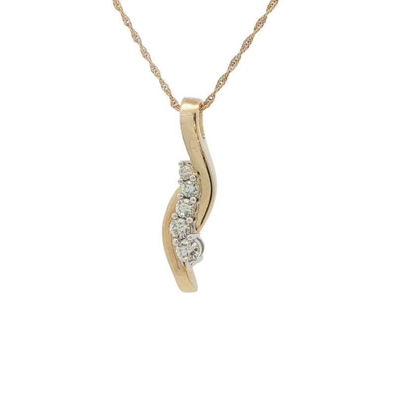 14k Two-tone Diamond Pendant