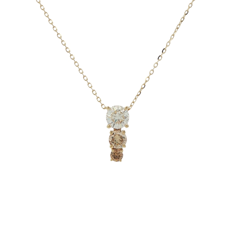 14k Yellow Gold Desert Diamond Drop Pendant