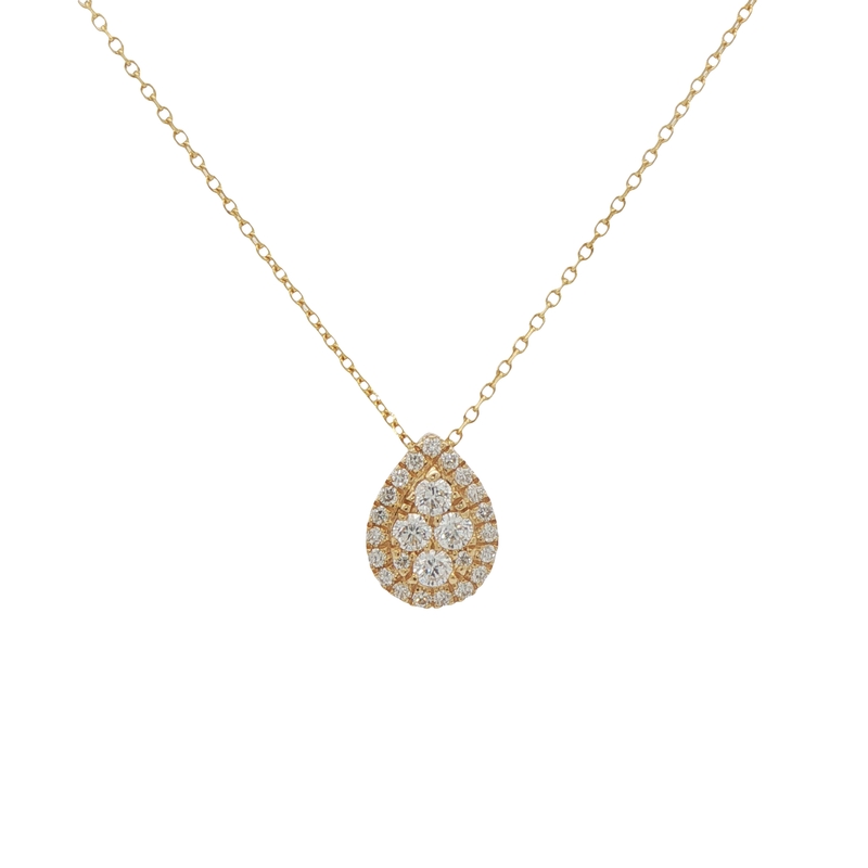 14k Yellow Gold Cluster Pear Pendant