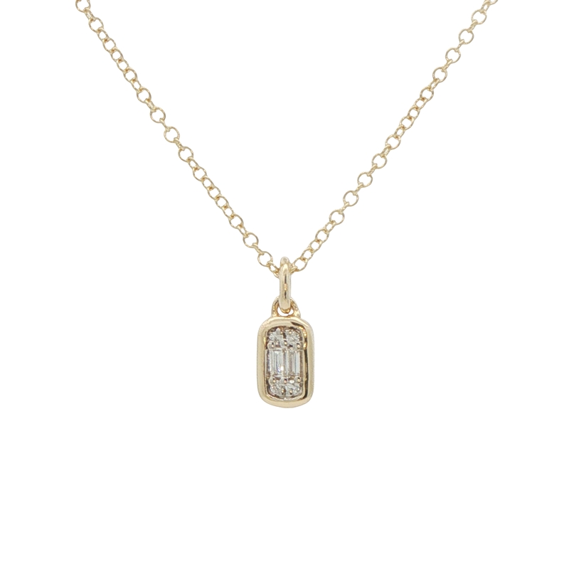 14k Yellow Gold Diamond Pendant