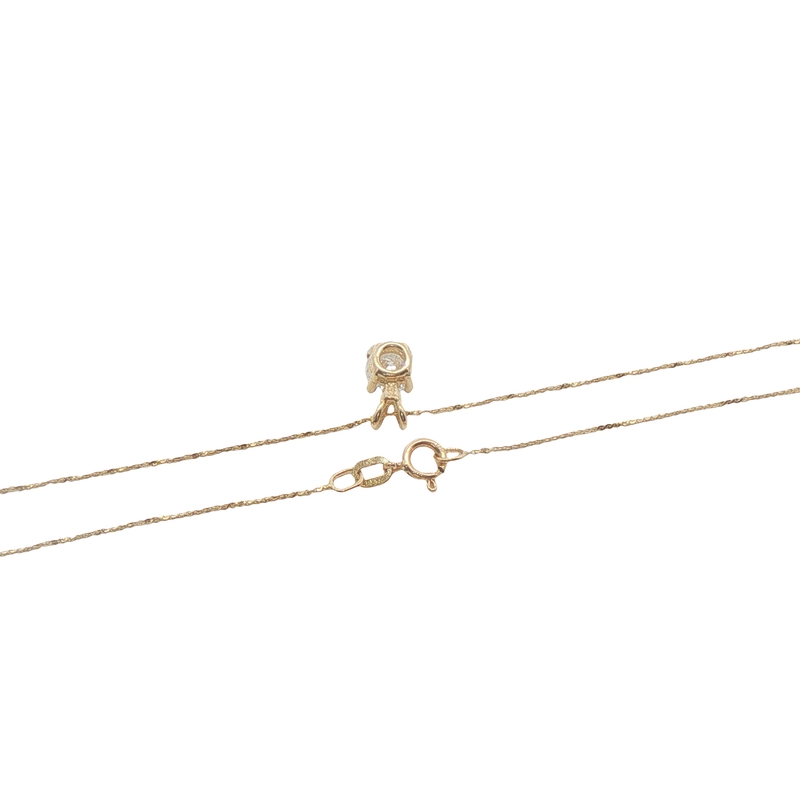 14k Yellow Gold Solitaire Diamond Pendant