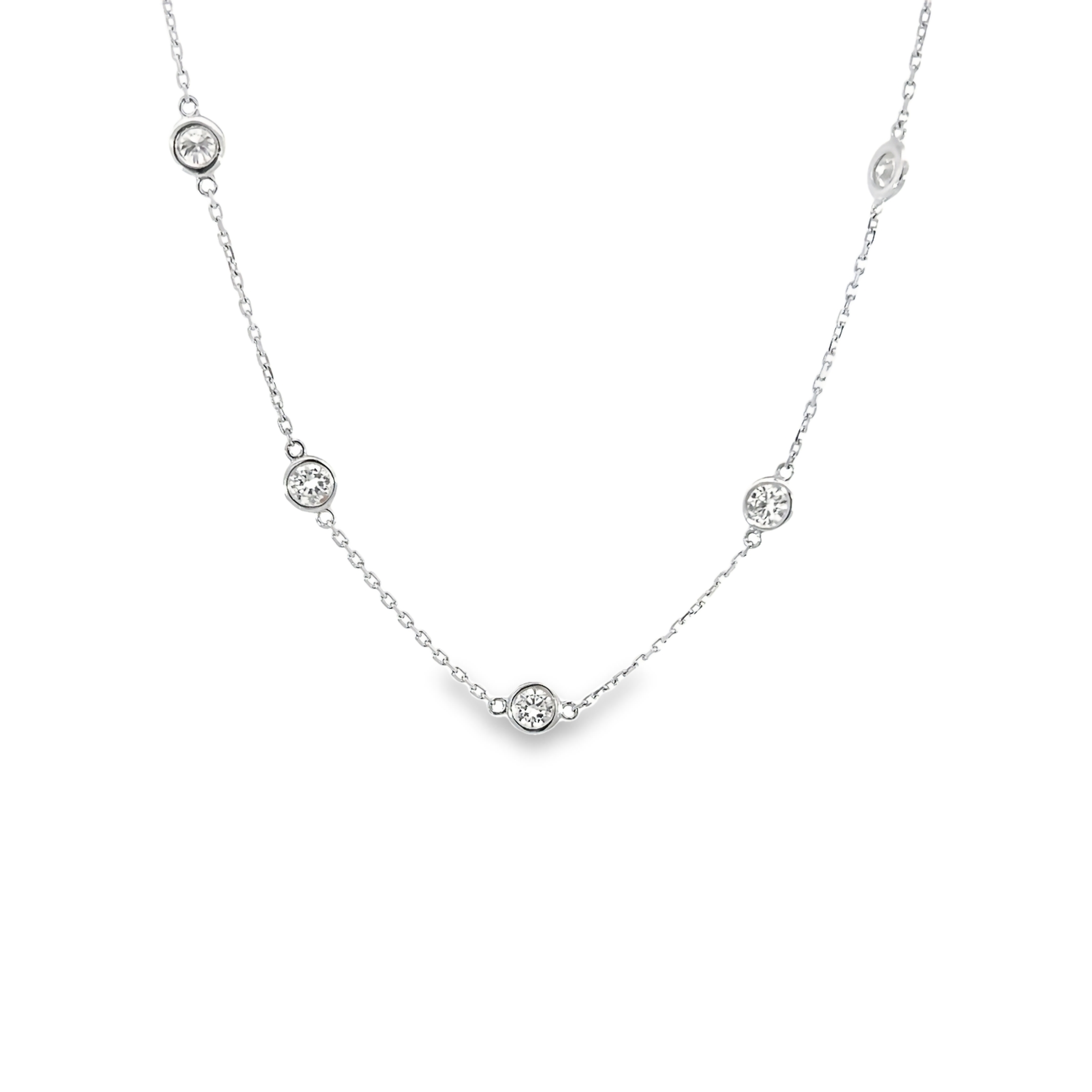 14k White Gold Diamond Necklace